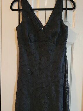 Vintage Black Dress with sparkle floral accents